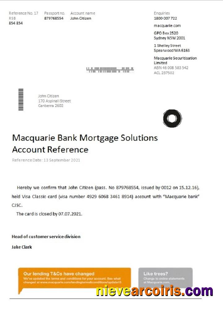 Australia Macquarie closure reference